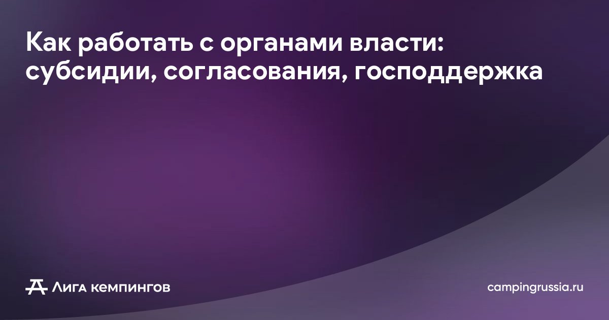 Как работать с органами власти: субсидии, согласования, господдержка